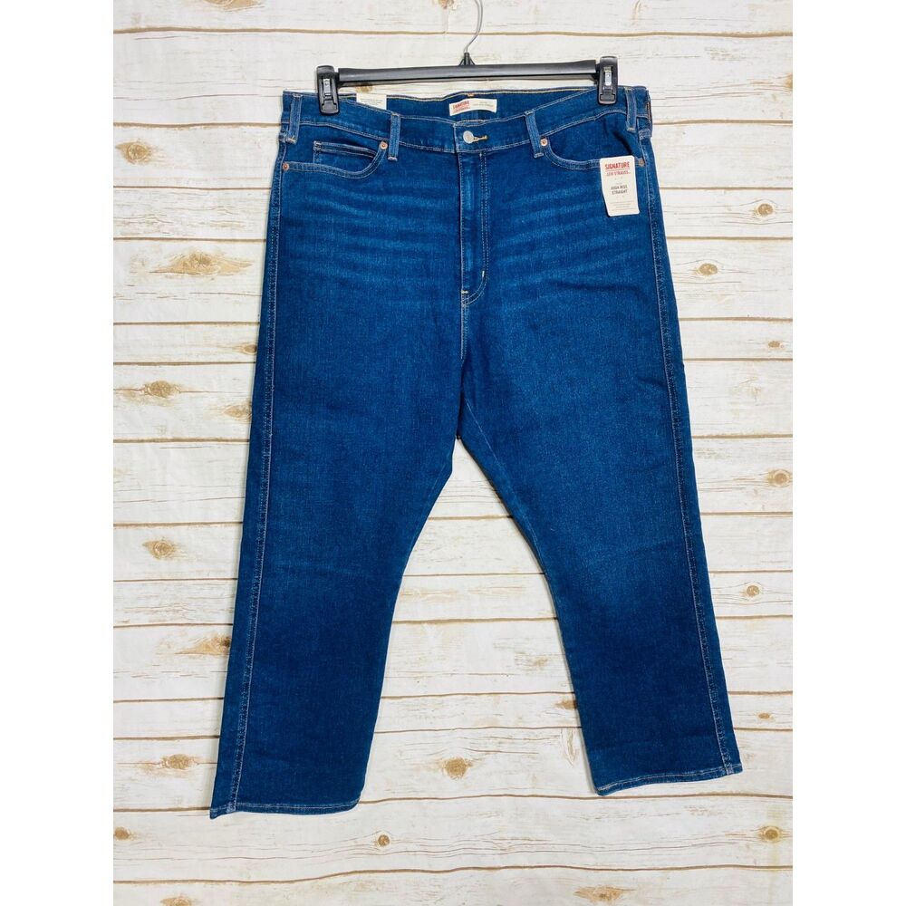 Signature by Levi Strauss Women Heritage High-Rise Straight Jeans Blue Size 20